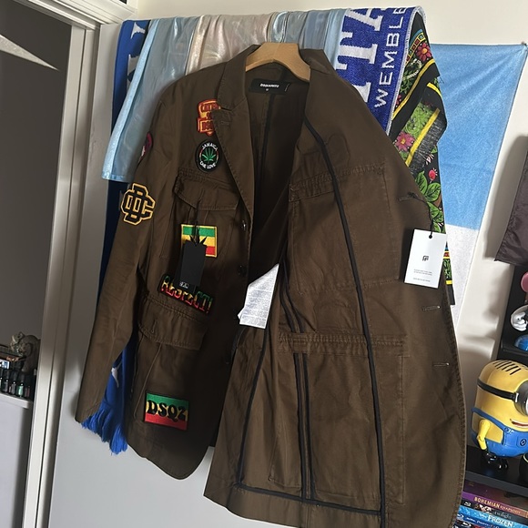 Brand New authentic Dsquared2 military patched Bob Marley jacket - Picture 10 of 17